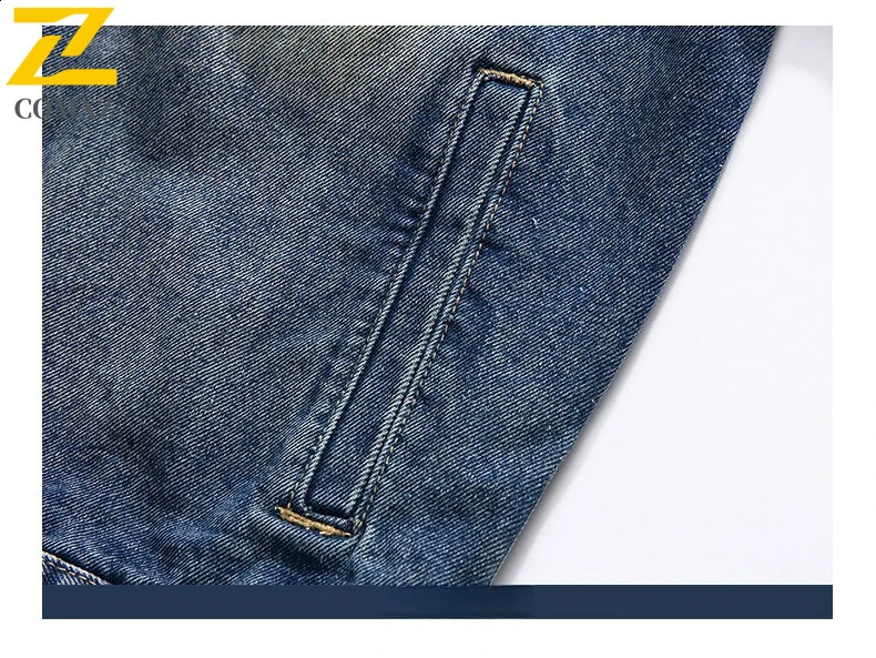 COMXZ Men Solid Denim Jackets 2025 Fashion Motorcycle Vintage Jeans Hommes Slim Fit Streetwear Style Autumn Coat 251017