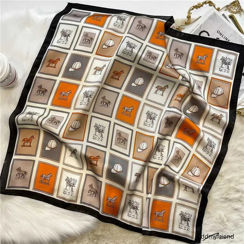 Silk Feel Square Scarf For Women - Versatile Headscarf, Neck Scarf, Hair Wrap, And Fashion Bandana Ddmyfriend