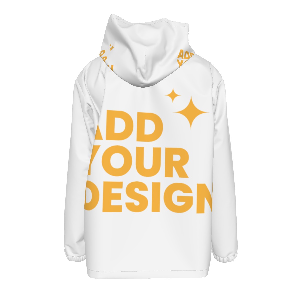 DHgatepod Men's Windproof Zip Hooded Jacket - 140GSM All-Over Print Lightweight Outdoor Shell for Hiking & Casual Wear