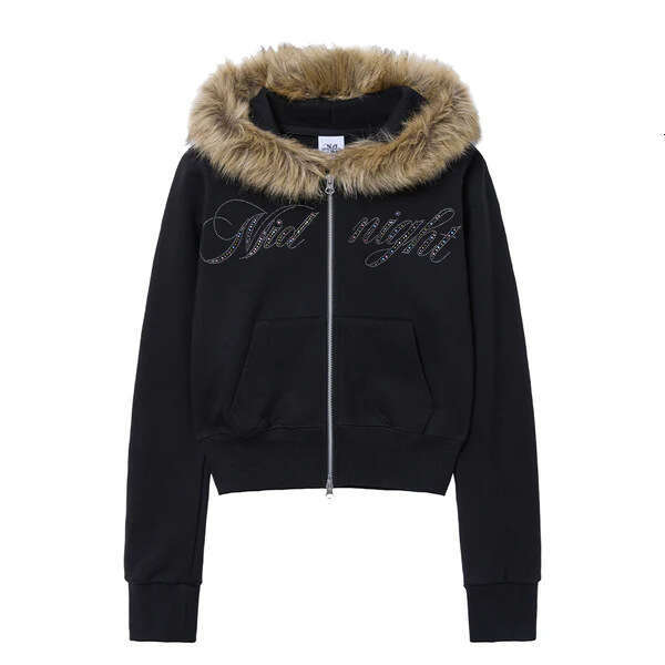 American Vintage Rock Gothic Graphic Fur Collar Loose Zipper Sweatshirt Men Y2k New Haruku Punk Casual Joker Hoodie Streetwear