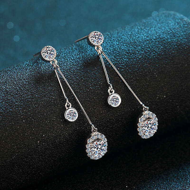 DHCollections-- S Sier for Women Moissanite Simulated 2020 New Style Earrings Personality Versatile Straight