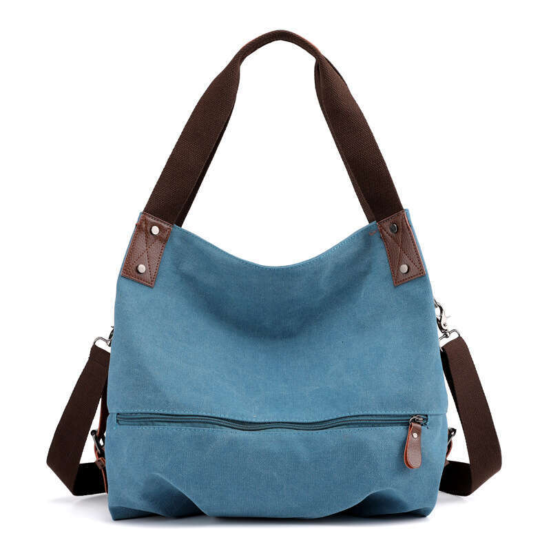 Women's Single Shoulder Casual Solid Color Spring Summer New Handbag Crossbody Fashion Versatile Ladies Canvas Bag