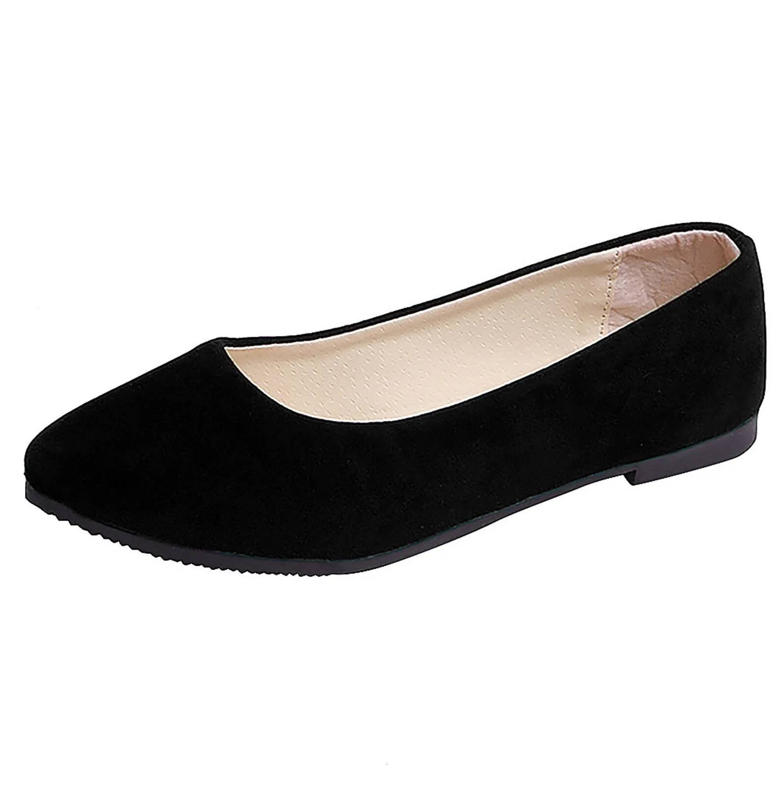 2024 Suede Flat Heel Shallow Female Shoes Spring Summer Square Toe Basic Concise Women Pumps Size 34-39 ddmypanda