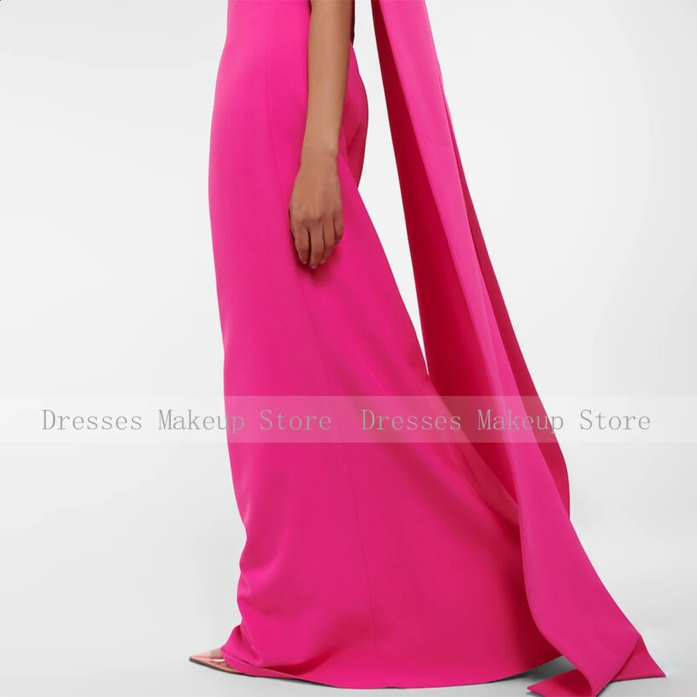 Pink Formal Evening Dresses MermaidTrumpet O Neck Elegant Wedding Guest Gowns Long CrissCross Watteau Train Prom Dress 251023