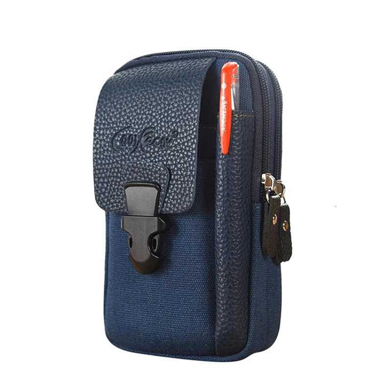 Casual Male Zipper Men Waist Bags Small Solid Color Card Holder 4 Inch Phone Packs Belt Fanny Purse 2023 NewL251024