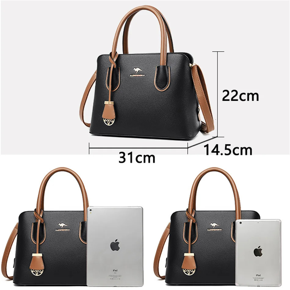 2 Layers Quality Leather Handbags Women Bags er Crossbody Bags for Women 2024 Large Capacity Tote Bag Sac A Main 251023