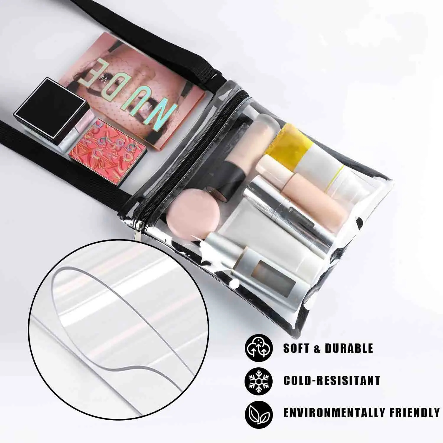 Portable Waterproof Shopping Bag Beach Multifunctional Storage File Large Capacity Go Out Transparent Shoulder Crossbody 251018