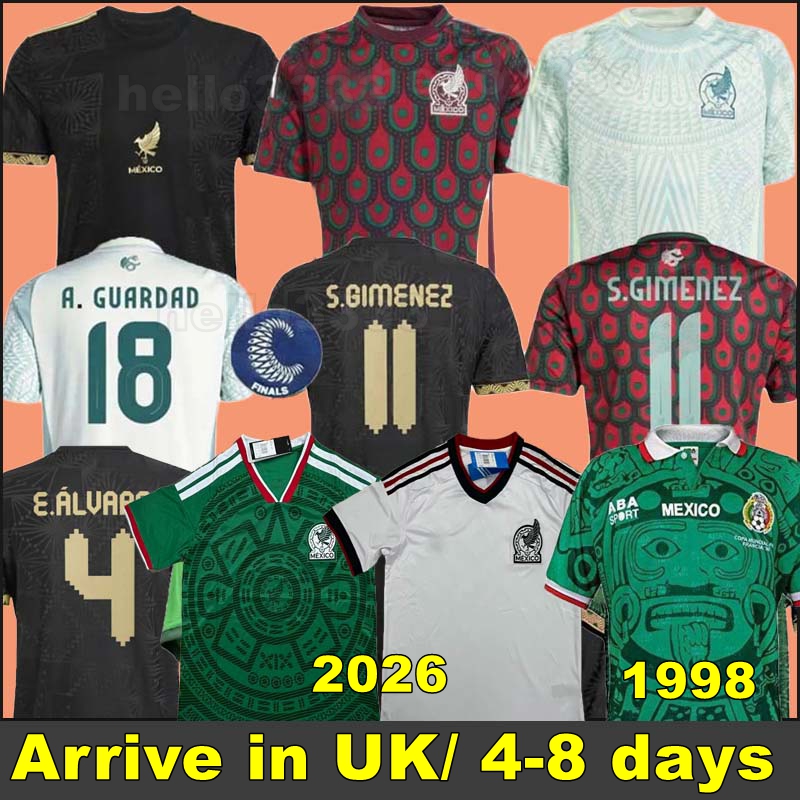 Mexico 2026 Gold Cup RAUL CHICHARITO Soccer Jerseys 2025 LOZANO 25 26 H.LOZANO Men Kids Football Shirts Uniforms Fans Player Version GIMENEZ 1998 retro