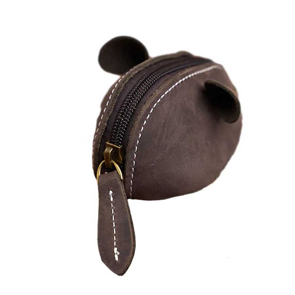 Genuine Leather Coin Purse Creative Cute Mouse Storage Bag Trend Zipper Pocket MenWomen Portable Wallets Childrens Key Bags Z251023