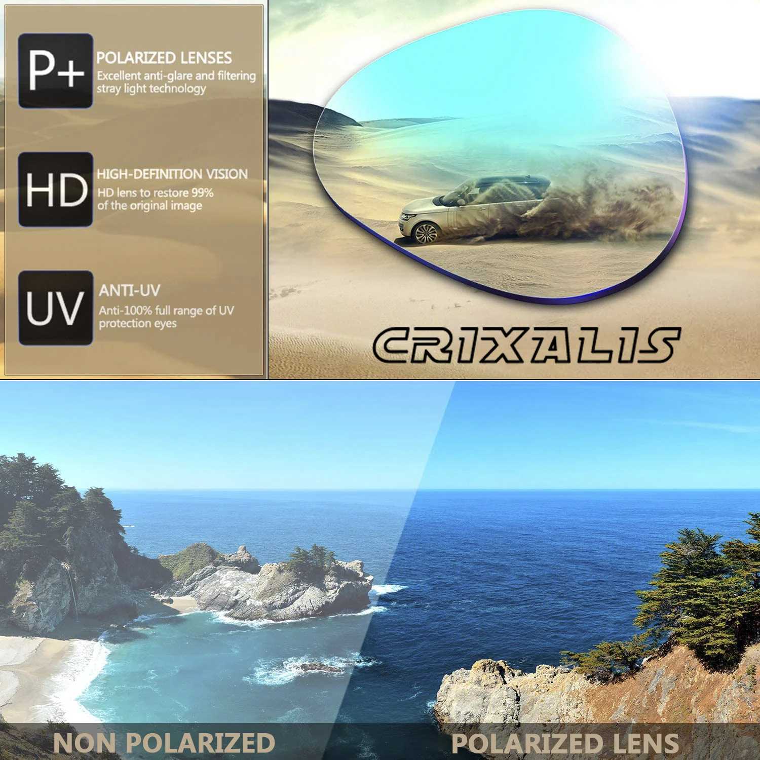 CRIXALIS Ultralight Polarized Sunglasses For Men Anti Glare Driving Sun Glasses Women Vintage Metal Square Trend Shades EyewearT251024