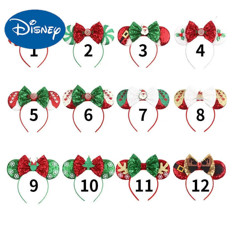 Disney Christmas-Themed Character Hat Set: Fun Accessories Including Candy Cane Stylized Mickey Mouse Ears
