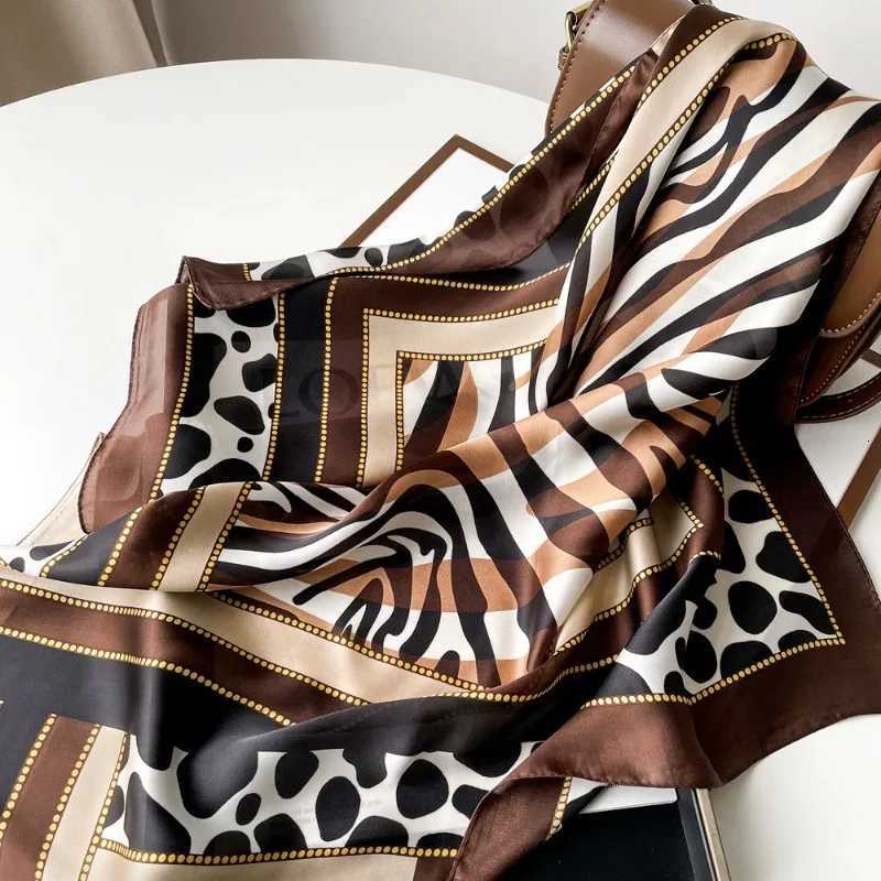 70cm Zebra Print Leopard Dot Printed Scarf Wen Geetric Colorblocking Imitation Silk Scarf Retro Versatile scarf Shl Y251024