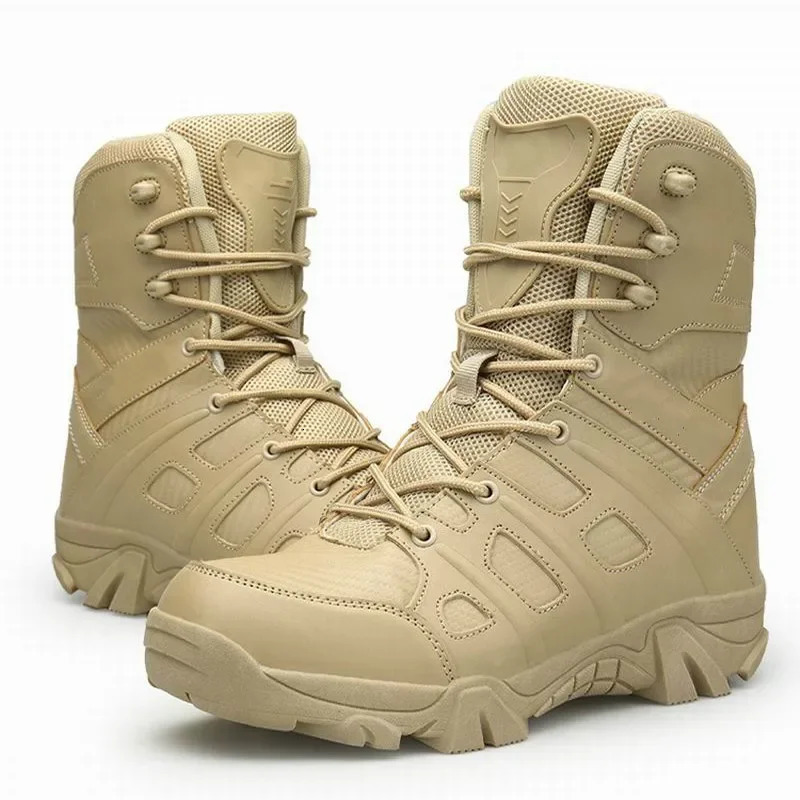 Men Tactical Boots Winter Leather Waterproof Desert Combat Work Shoes Mens Ankle Boot Man Plus Size 251021