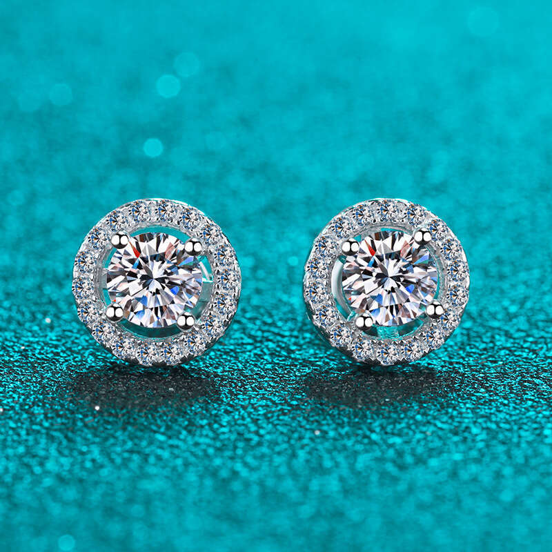 DHCollections-- Moissanite Dia Earrings S Sterling Sier Student Women Korean and Japanese Simple Personality Versatile Jewelry Straight