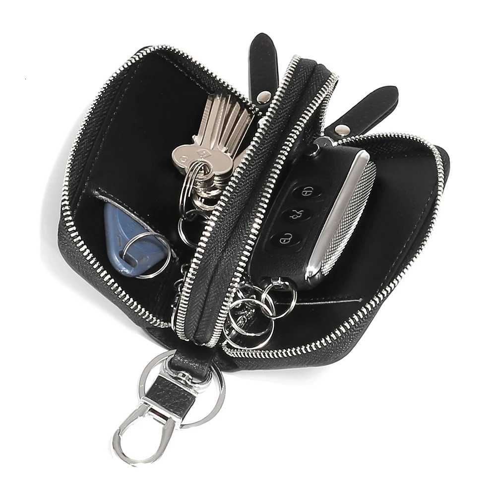 Split Leather Key Wallets Unisex Key Bag Men Car Key Holders Double Zipper Keychain Case Women Smart Housekeeper Z251023