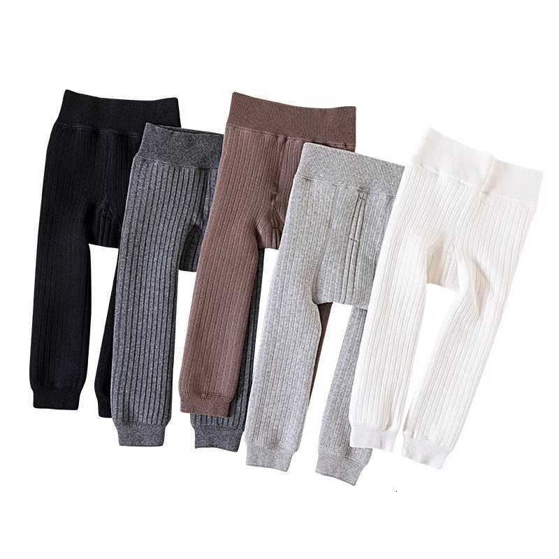 Autumn Winter Baby Boys Girls Thicken Warm Pants Leggings Tights Fleece Lining Stretch Kids Children Knitting TrousersT251024