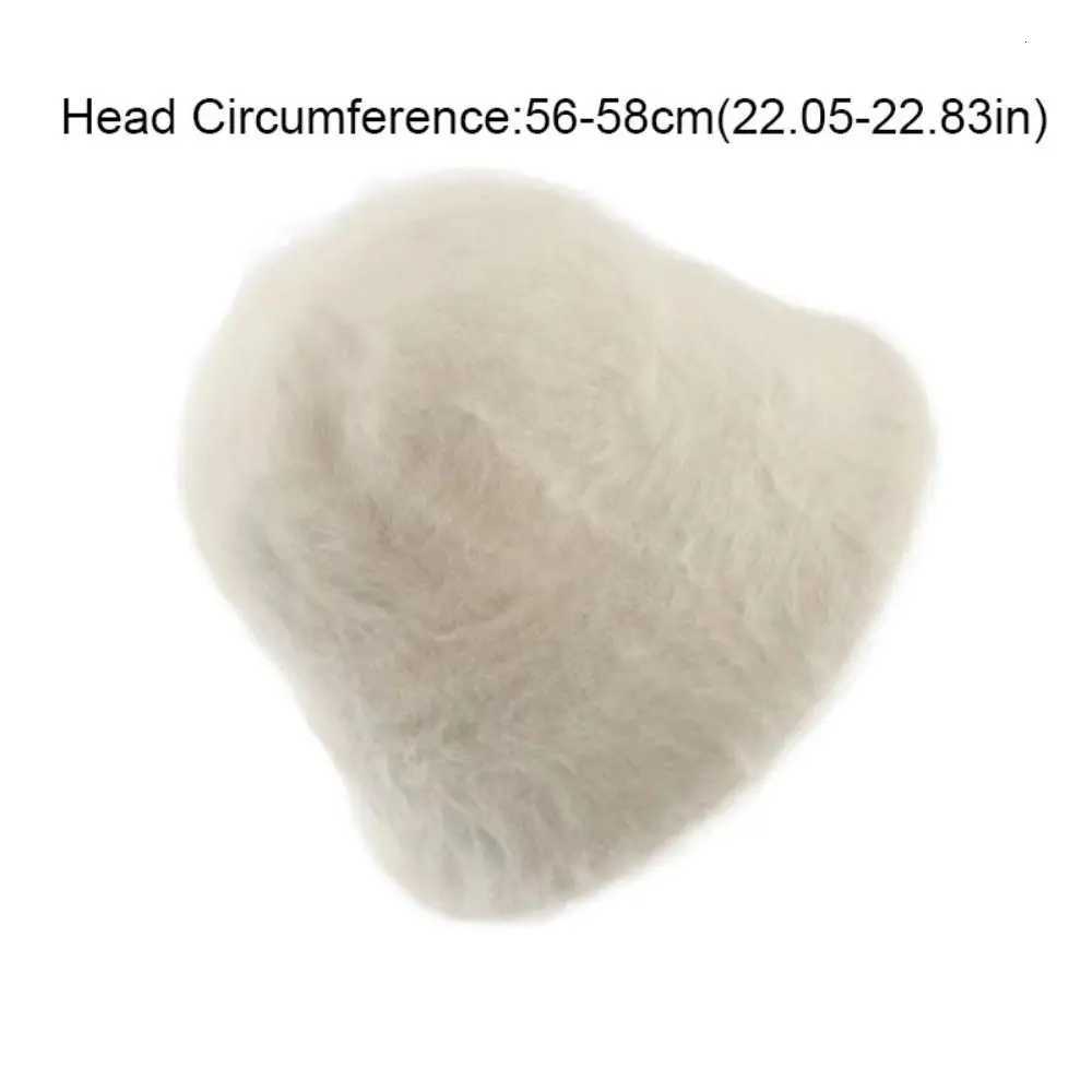 Soft Knitted Plush Bucket Cap Warm Solid Color Winter Fisherman Hat Furry Windproof Anticold Bucket Hat AutumnL251024