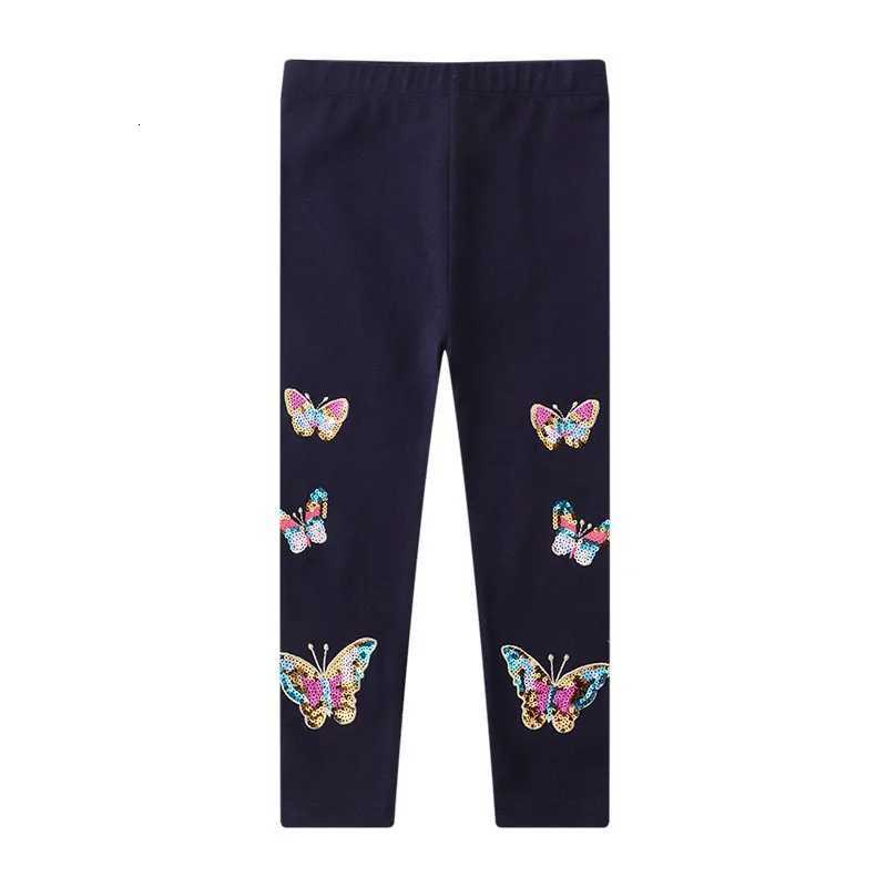Little maven 2023 New Warm Leggings Clothes Child Girls Sequin Butterfly Leggings Autumn Basic Baby Girls Pants CottonT251024