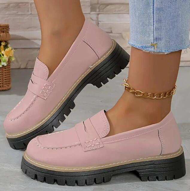 New Spring and Autumn Le Fu Shoes Large Casual Sand Grinding British Style Women's Shoes Coarse Heel Thick Bottom Foreign Trade Retro Z 10.21-9