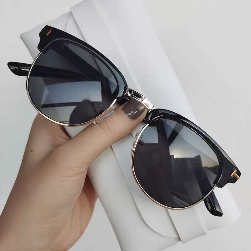 Classic Half Metal Men Sunglasses 2024 Women Brand Designer Sun Glasses Retro Driving Travelling F sunglasses sunshade UV400T251024