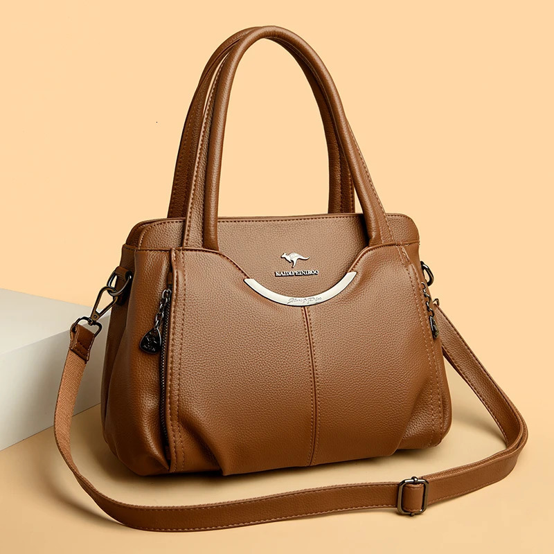 2024 Multi Pocket Womens Handbag High Quality Soft Leather Female Shoulder Bag er Girl Tote Bolsas Sac A Main 251023