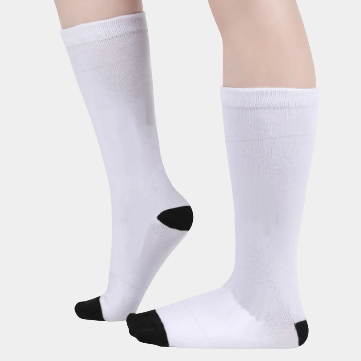 DHgatepod Unisex All-Over Print Crew Socks - 42cm Cotton Blend Long Socks with Black Heel & Toe for EU 37-45