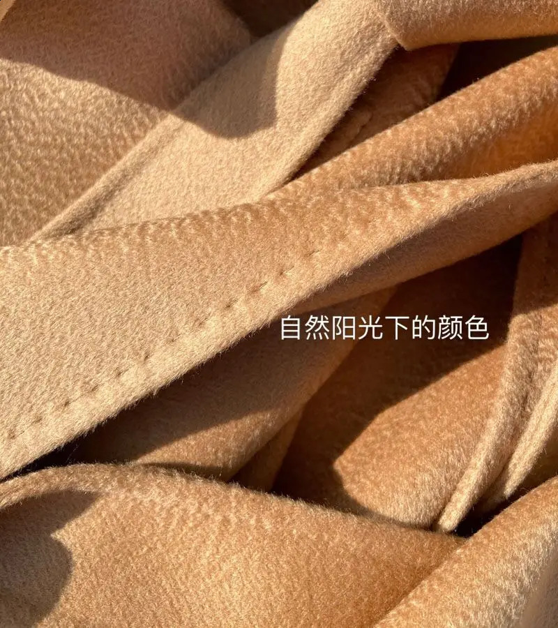 Women Handmade Corrugated Water Ripples Coat Doublesided Cashmere Wool Long Woolen Jacket Korean 251016