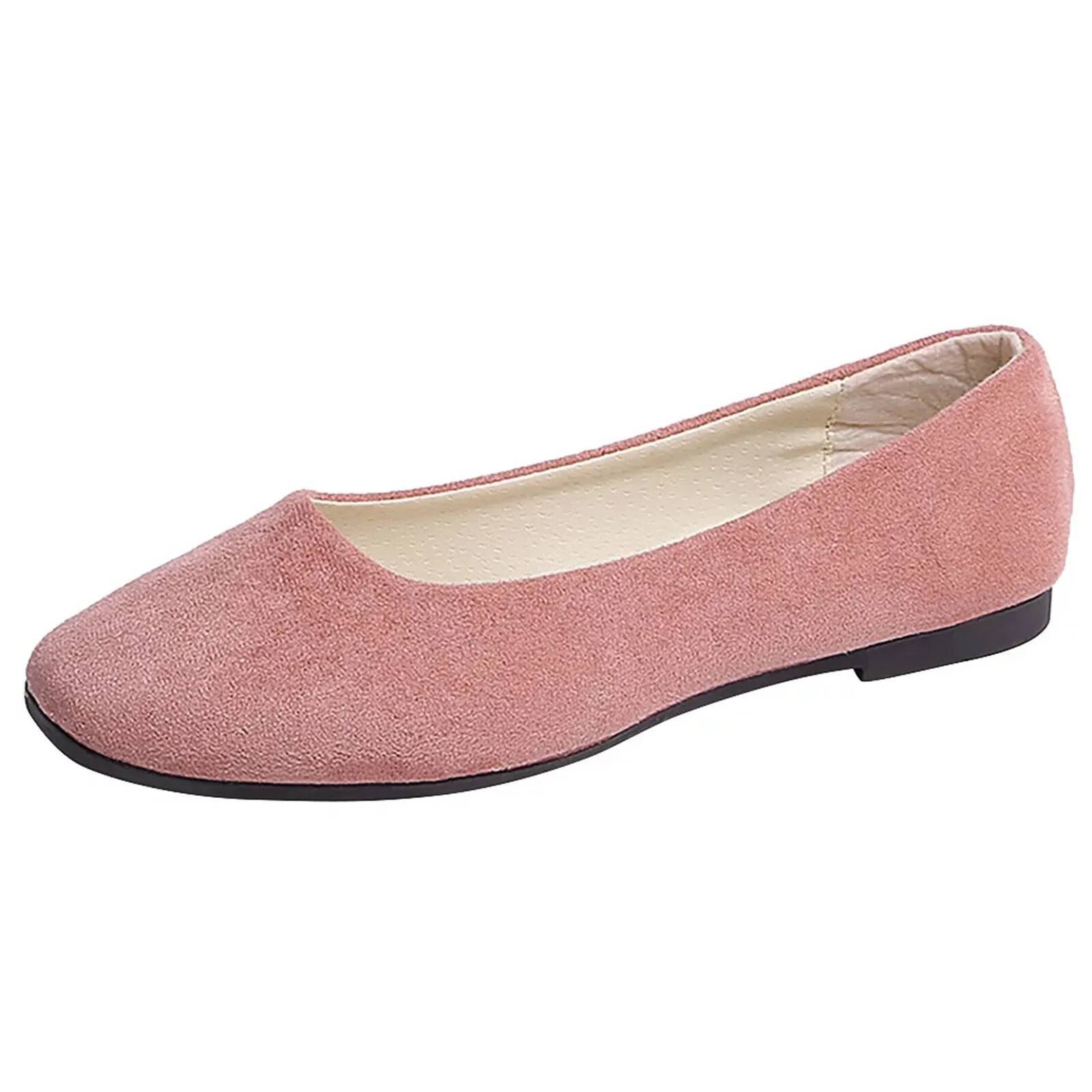 2024 Suede Flat Heel Shallow Female Shoes Spring Summer Square Toe Basic Concise Women Pumps Size 34-39 ddmypanda