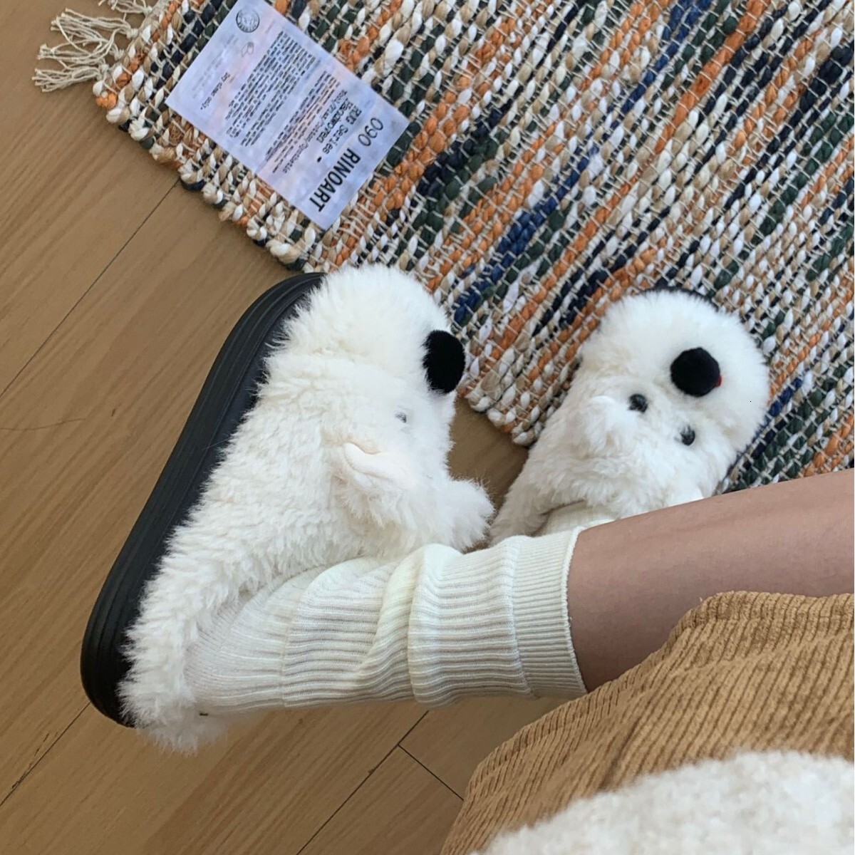 Luminous shoes, thick fur slippers for autumn and winter, fashionable and trendy shoes for winter, can be worn, warm slippers, casual children's 