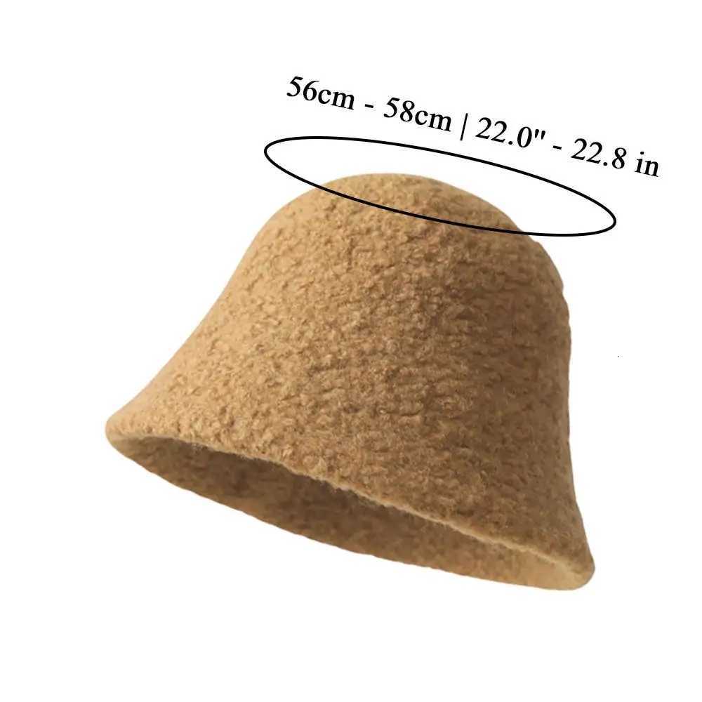 Women Autumn Winter Fleece Fisherman Hat Solid Color Warm Thickened Plush Bucket Hat Mongolian Hats Outdoor Coldproof Beanie CapL251024