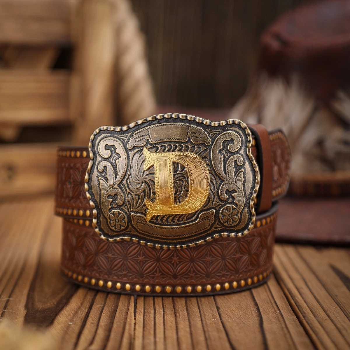 A Westernstyle PU leather belt for both men and women a classic and casual retro belt W251024