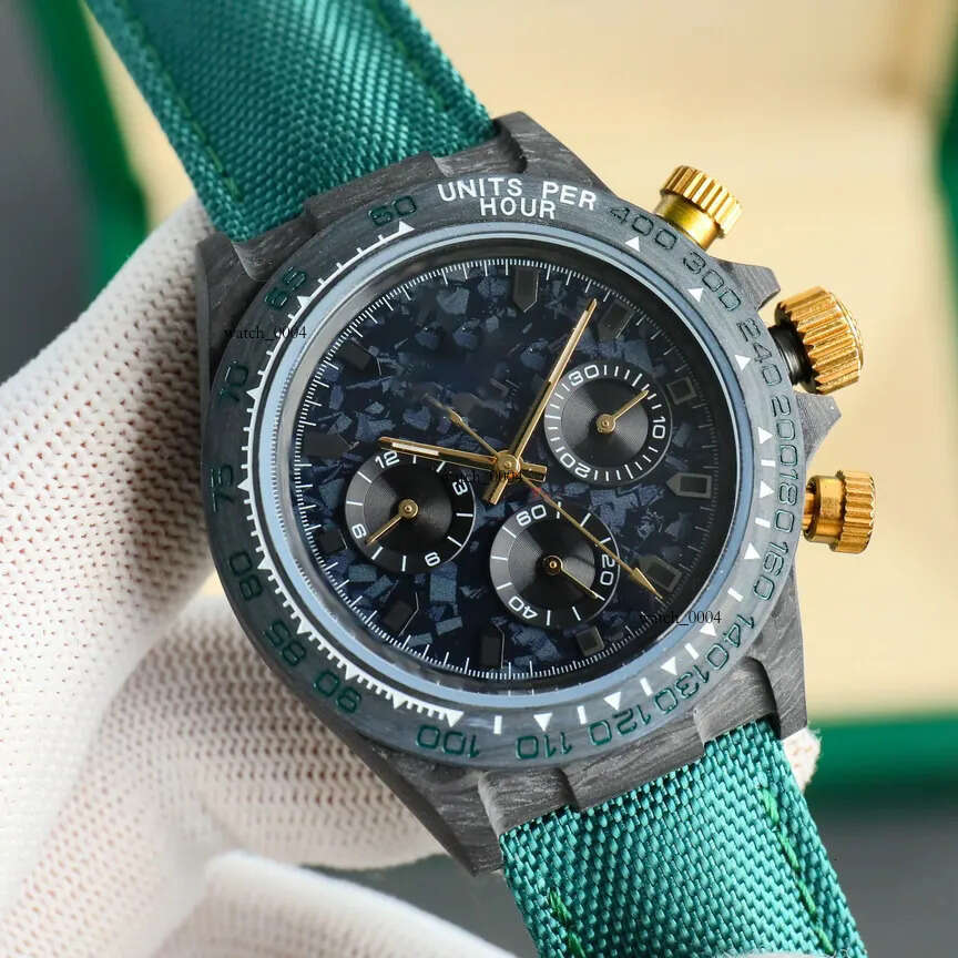 Men Designer Watch Automatic Movement Watches 40mm Luminous Carbon Fiber Bezel Nylon Band Montre de e Relojes