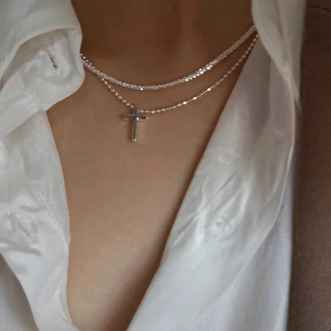 Silver Color Sparkling Necklace For Women Tren Clavicle Chain Choker Girls Korean Wedding Party Jewelry AccoriesXJ251024