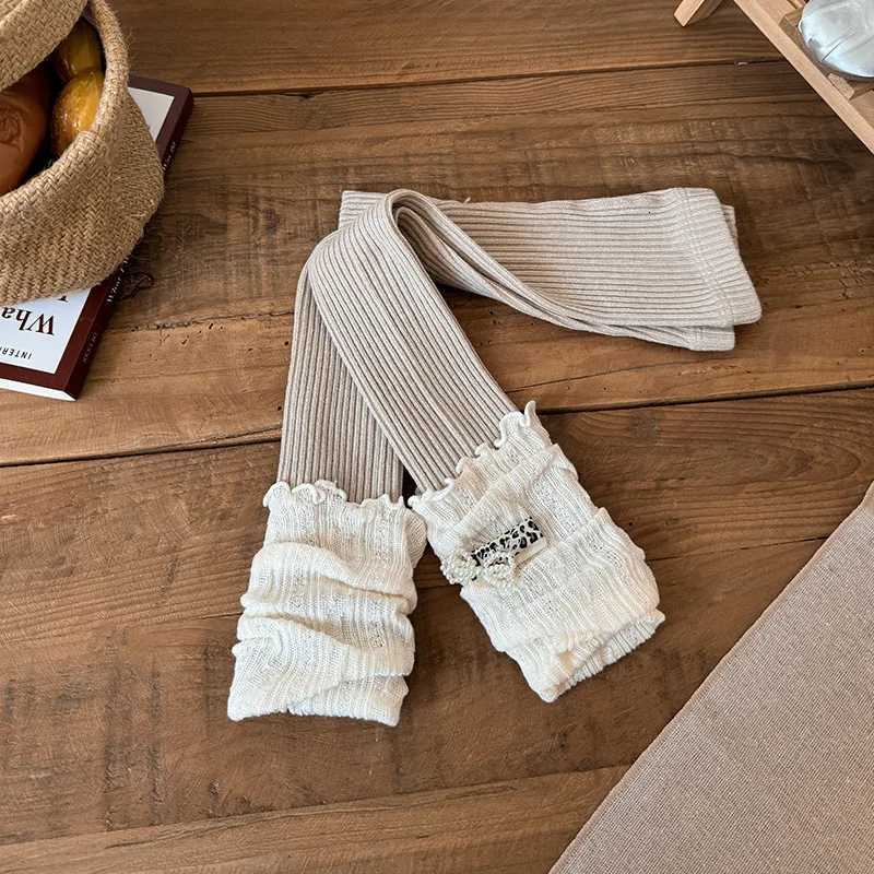 Autumn Girls Tights Pants Kids Leggings Cute Fashionable Solid Color Casual TrousersT251024