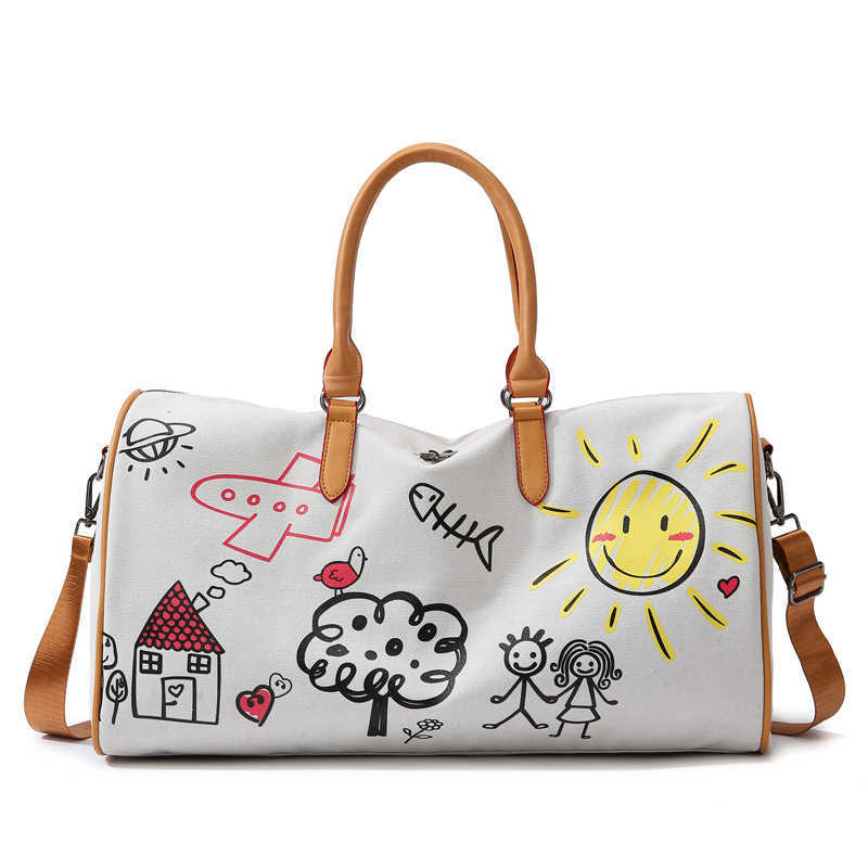 Personalized Travel Bag Trendy Stylish Storage Bag Business Trip Outdoor Travel Bag Casual Large Capacity Handheld Crossbody Graffiti Bag