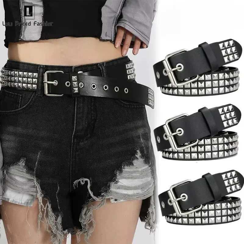 Square Bead Rivet Belt Metal Pyramid Belt Men And Women Punk Hardware Jeans Belt Fashion Y2k Belt Designer Belt Womens Belts W251024