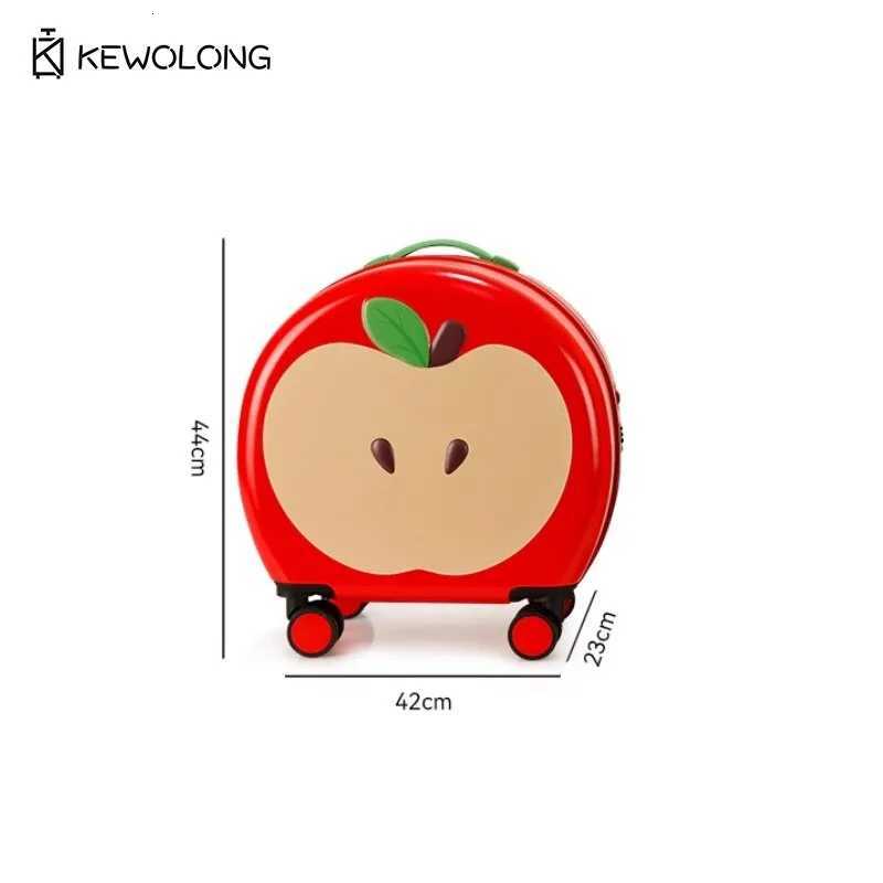 Red Apple Cartoon 20 Inch Carry On Luggage Cute Small Lightweight Suitcase for Women Girls Hard Shell Spinner Cabin BagW251024