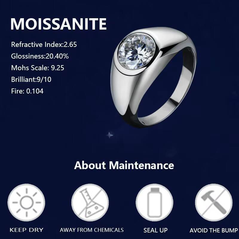 New Minimalist High Quality 925 Silver Moissanite Jewelry Wedding Promise Rings for Women and Men