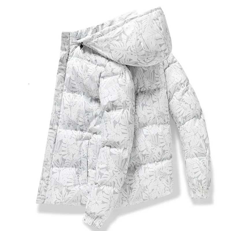 New Mens 3D Floral Print Parka Coat Winter Cotton Padded Jacket Men Hooded Warm Camouflage Thickened Down Cotton Padded Jackets Z251024