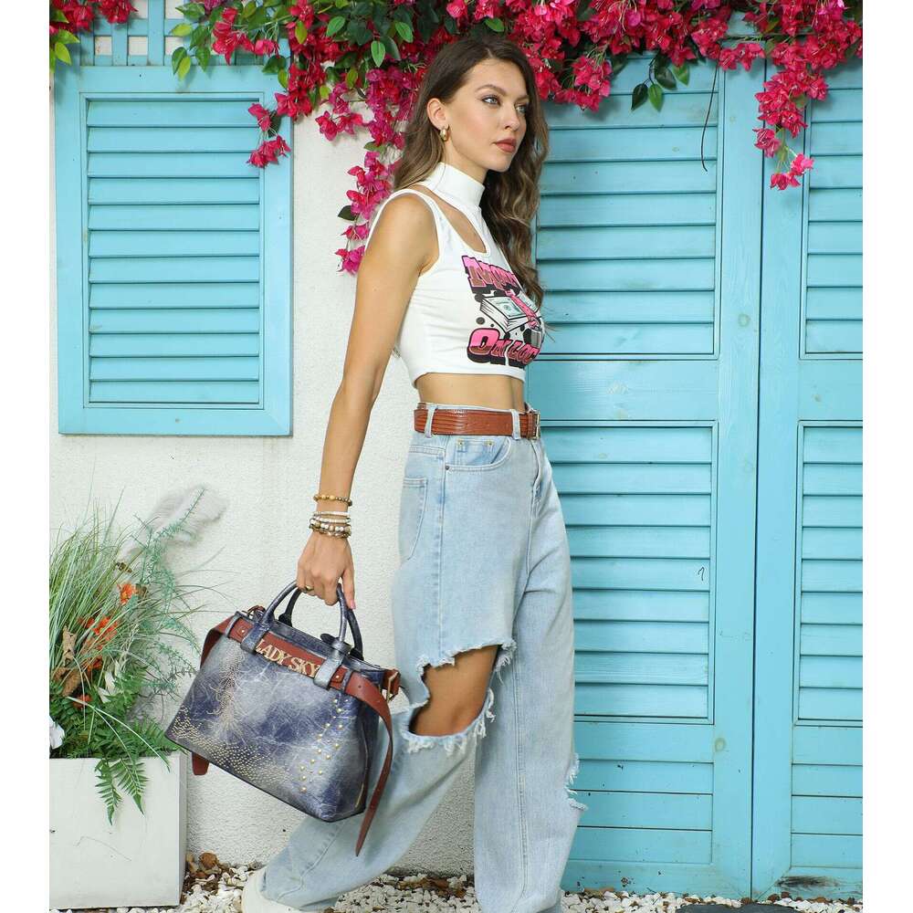 New Women's High-Quality Belt Handbag Denim Guangzhou Designer Bags Quality Tote Bag