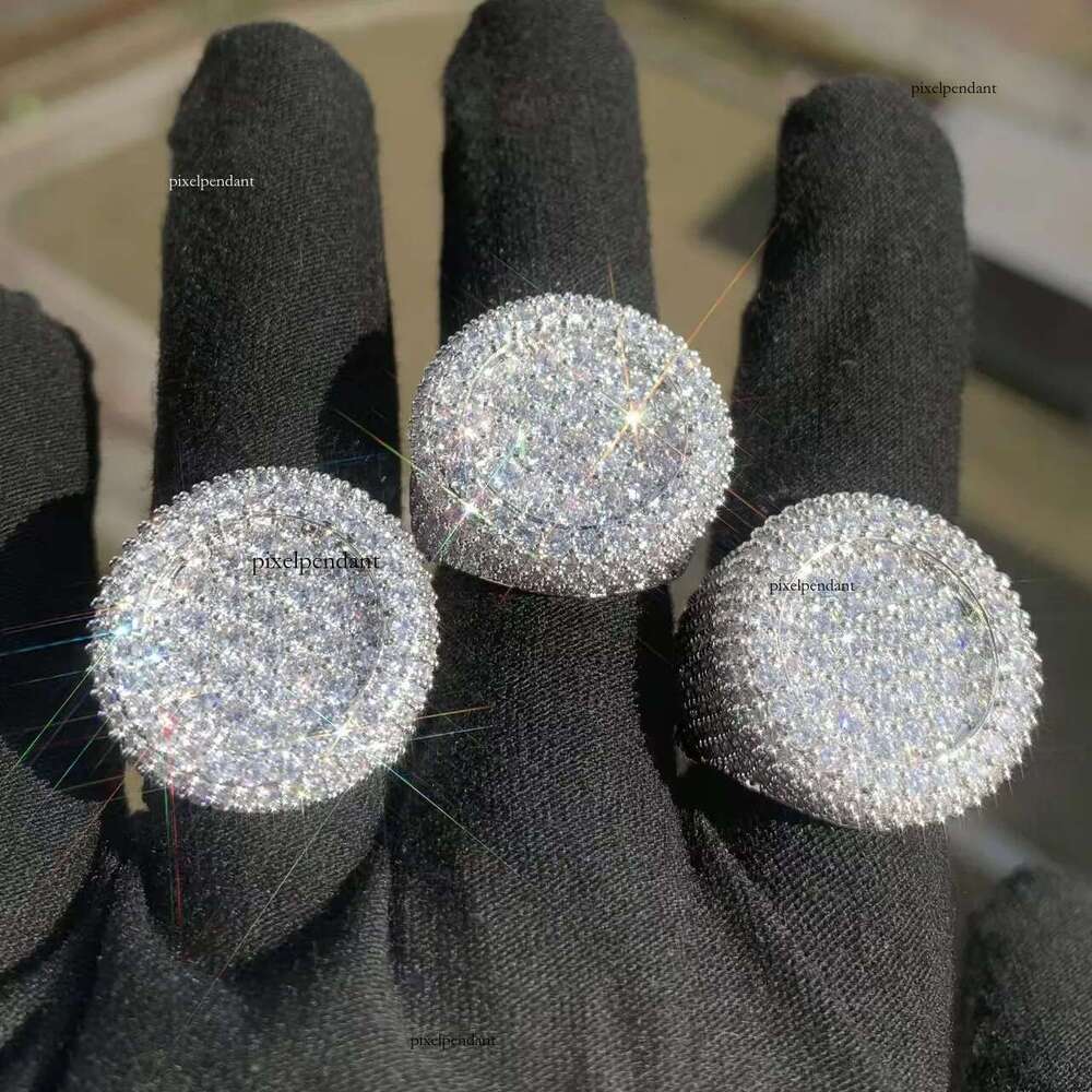 Ready to Ship Lan Dia Custom Sier Vvs Moissanite Iced Out Hip Hop Jewelry Mens Ring