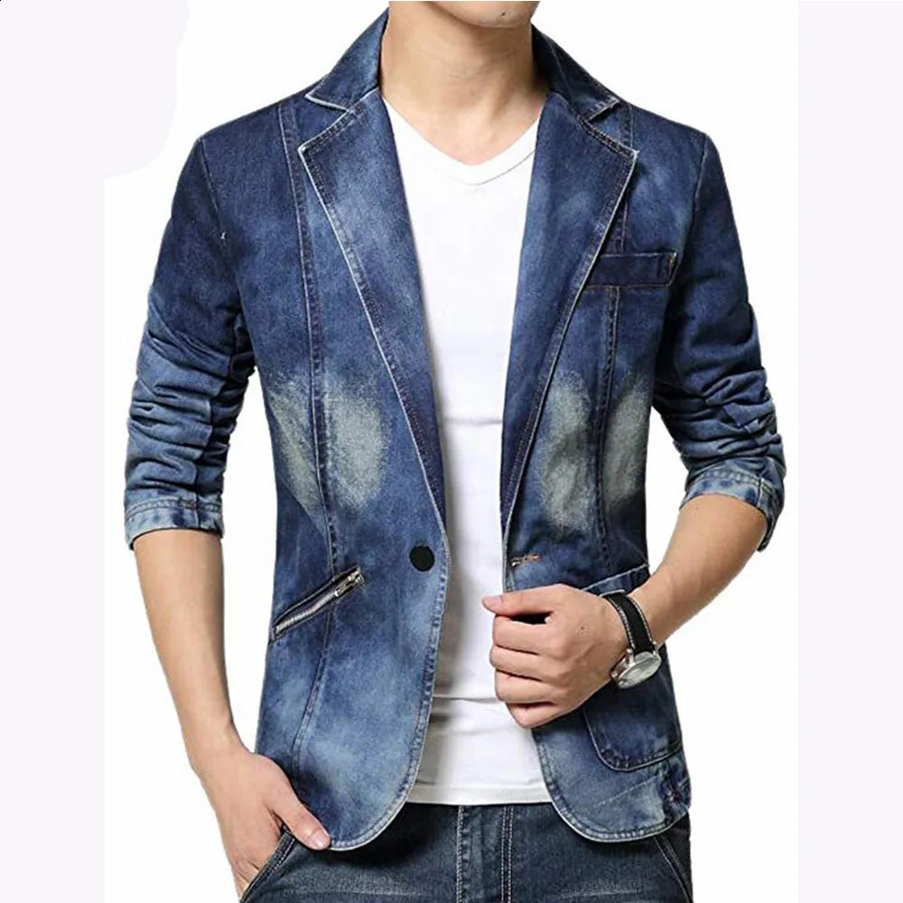 Wholesale Selling Blazer Mens Jacket Fashion Slim Washed Street Wear Trendy Denim Jackets for Man 251017