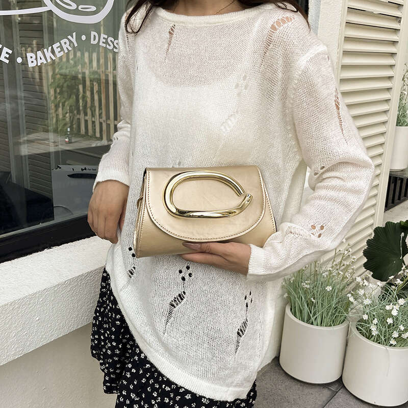 Trendy 2025 Classic Square Box Clutch Evening for Women with Metal Handle Chain Shoulder Crossbody Bag
