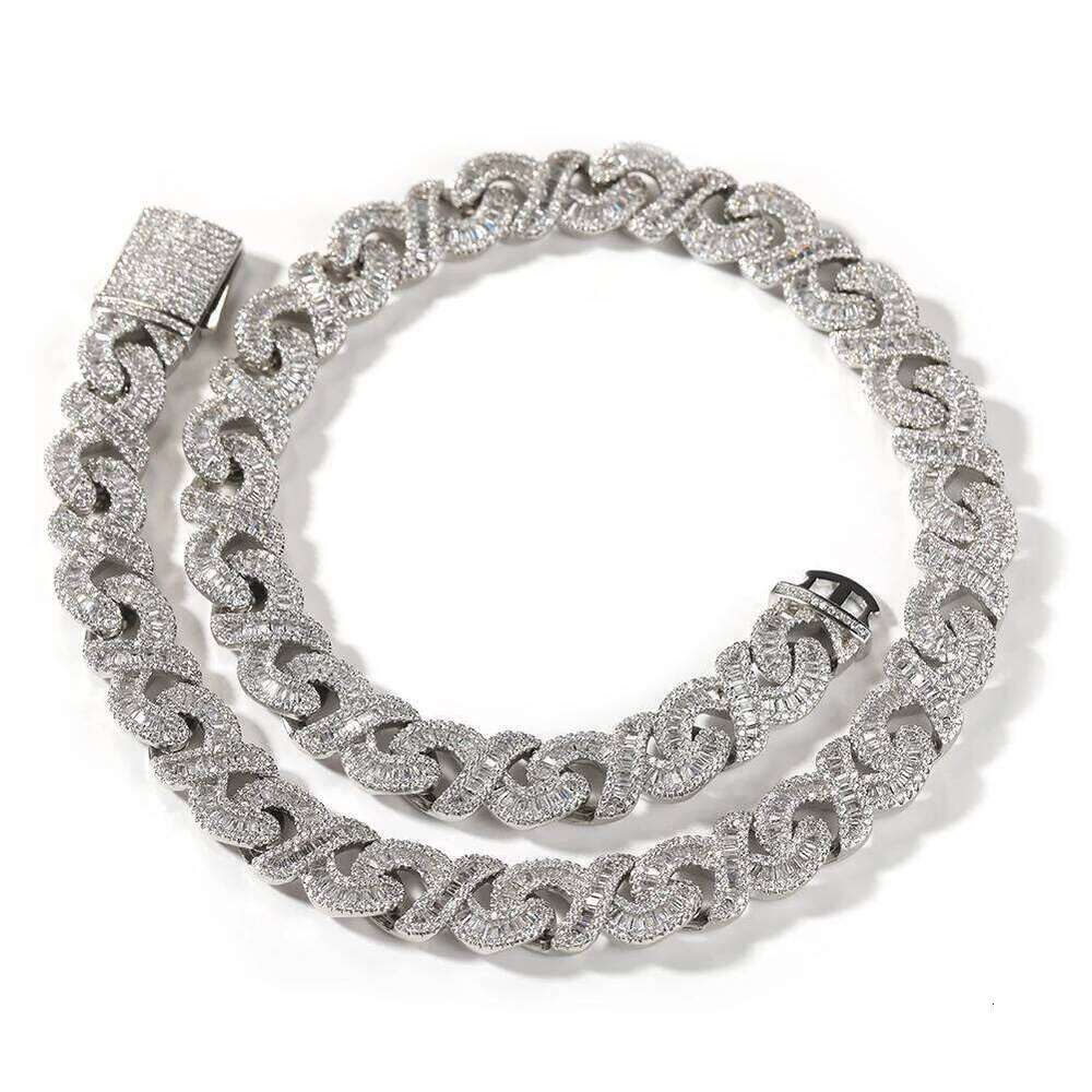 Uwin 12mm Infinity Chain Baguette Cuban Necklace Cubic Zirconia Micropave Charm y2k Jewelry Women Accessories Gifts