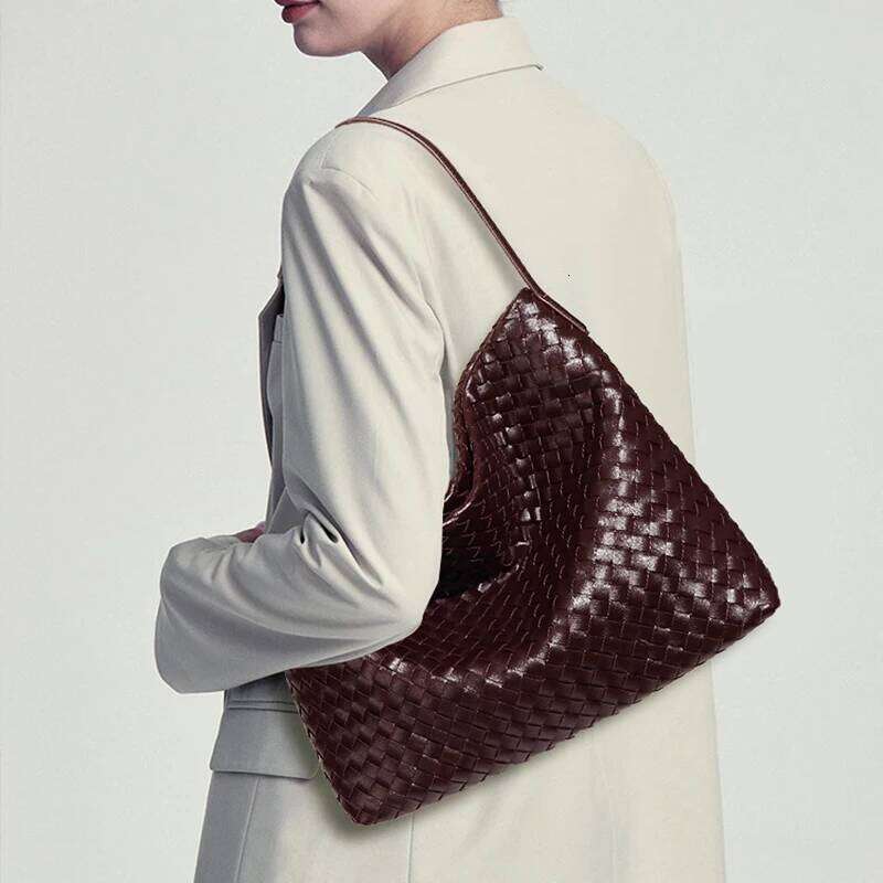 Woven For Women Shoulder Vegan Leather Tote Bag Summer Beach Retro Purse And Handbag With Adjustable Strap