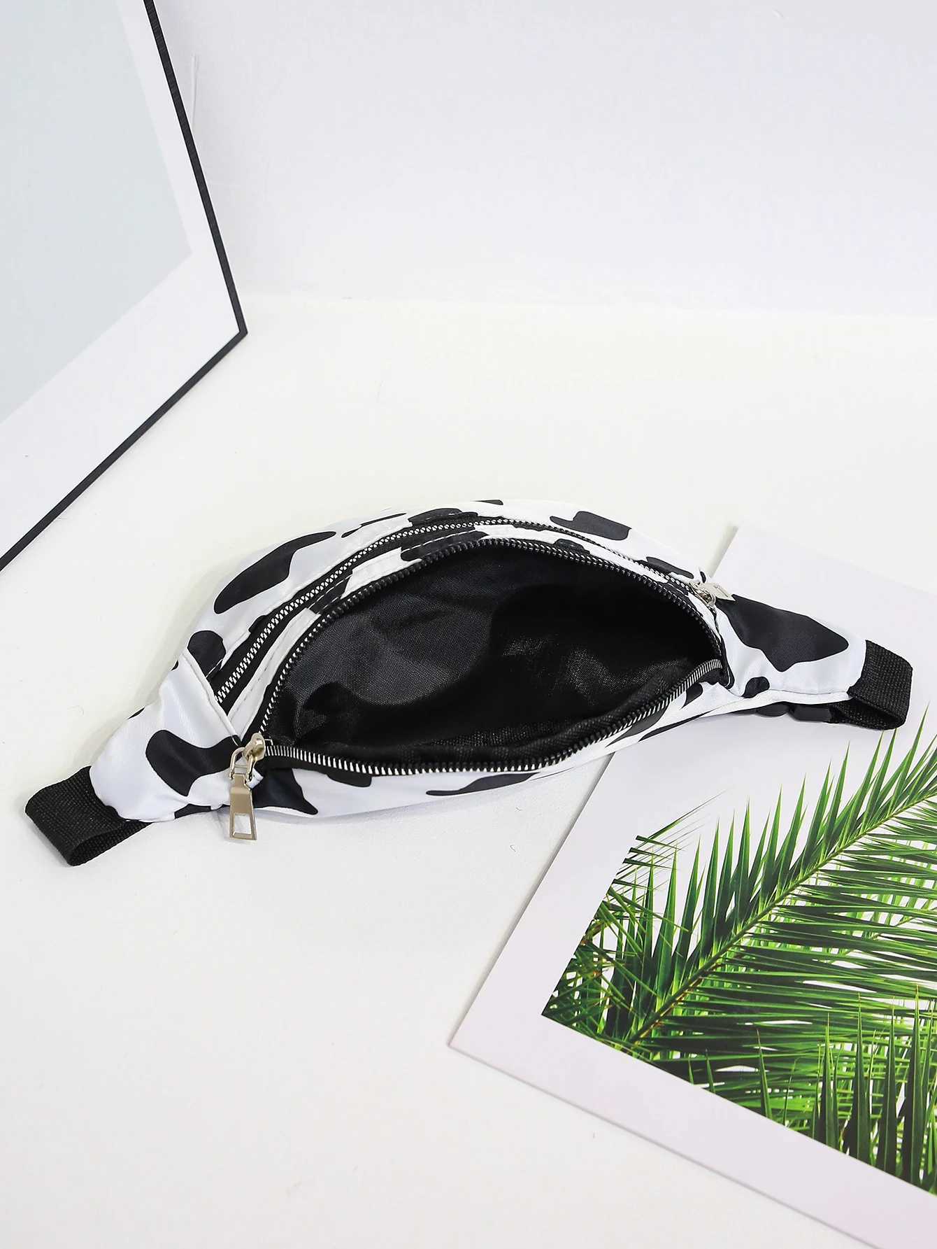 Cow Pattern Waist Bag Printing Fashion Ladies Messenger Bag Sports Chest Bag CrossBody Pocket Belt Bum Fanny Pack PouchL251024