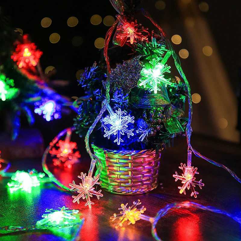 1510m LED Snowflake String USBBattery Fairy Light String Festive Party Decorative Lights Christmas Tree Decorative Lights C251024
