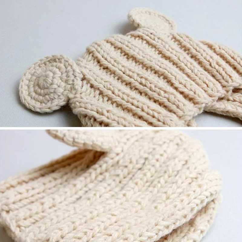 Cute Ears Baby Knitted Hat Autumn Winter Warm Crochet Woolen Cap for Infant Boy Girl Solid Color Kids Ear Protection CapsL251024
