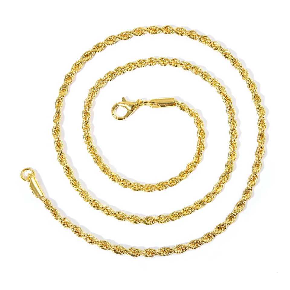 New Simple Classic Rope Chain for Men Women Necklace Casual Punk Stainl Steel Figaro Twisted Cuban Chain Necklace JewelryXJ251024
