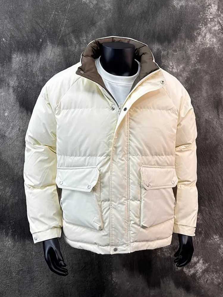 Mens Winter Thick Warm Down Jacket Stand Collar Casual Overcoat Big Pockets Outwear Coat Loose Fit Male Fashion Designer Jackets Z251024